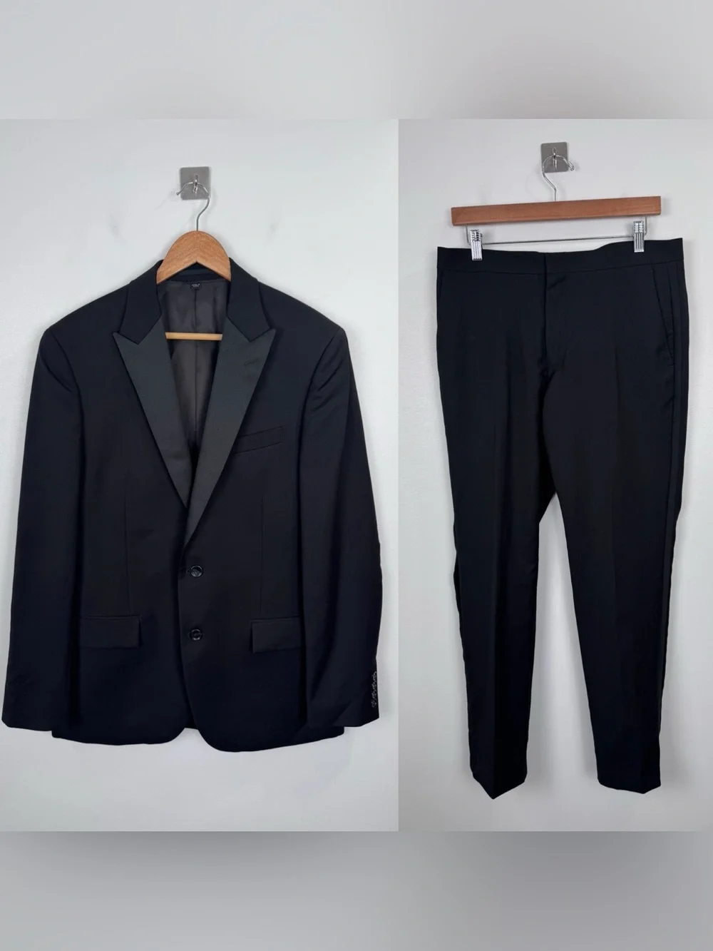 NWT J.Crew Ludlow Wool Men Black Slim Fit Tuxedo Blazer Jacket Pant Size 40R W32